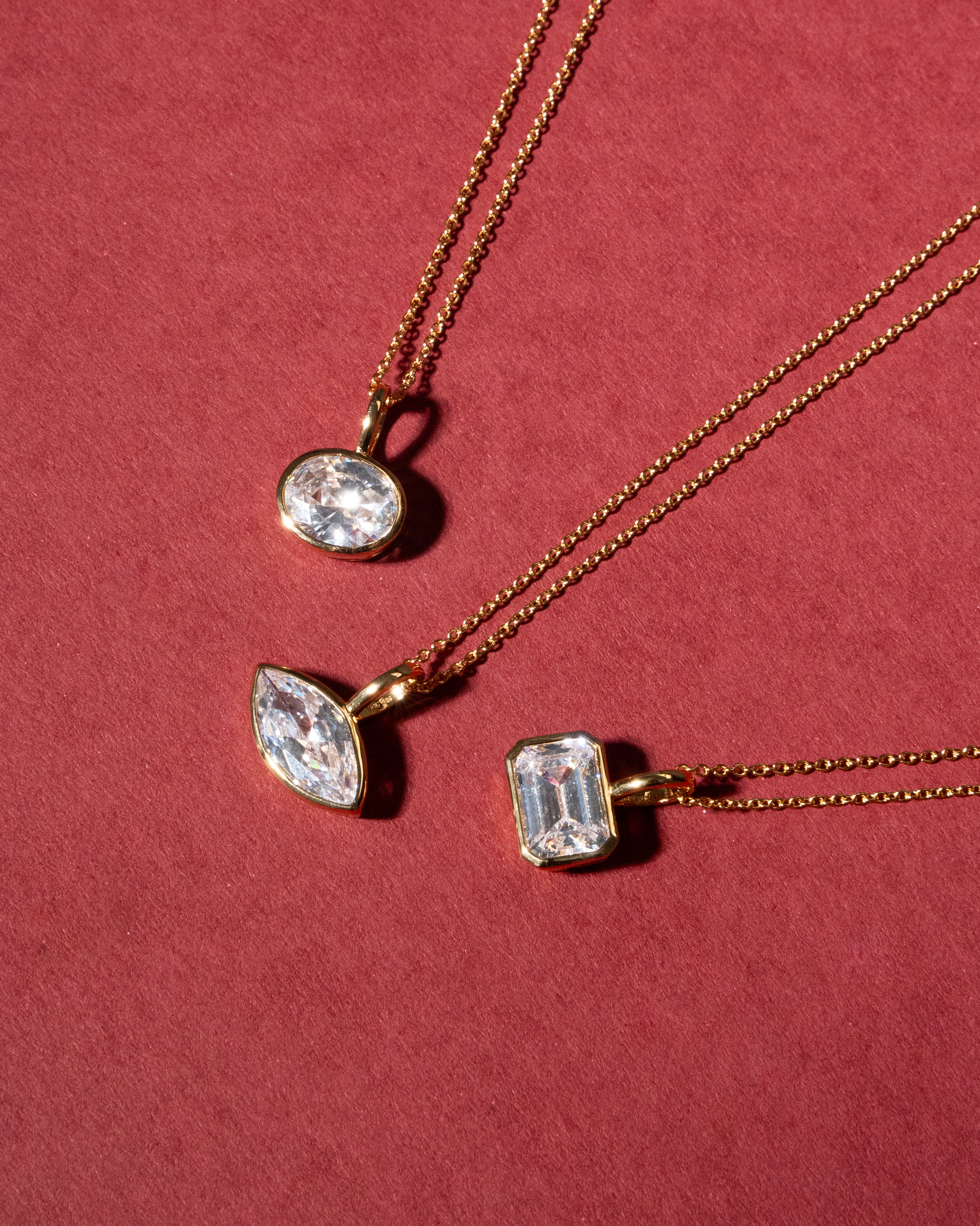 Marquise Bezel Necklace - Image 2