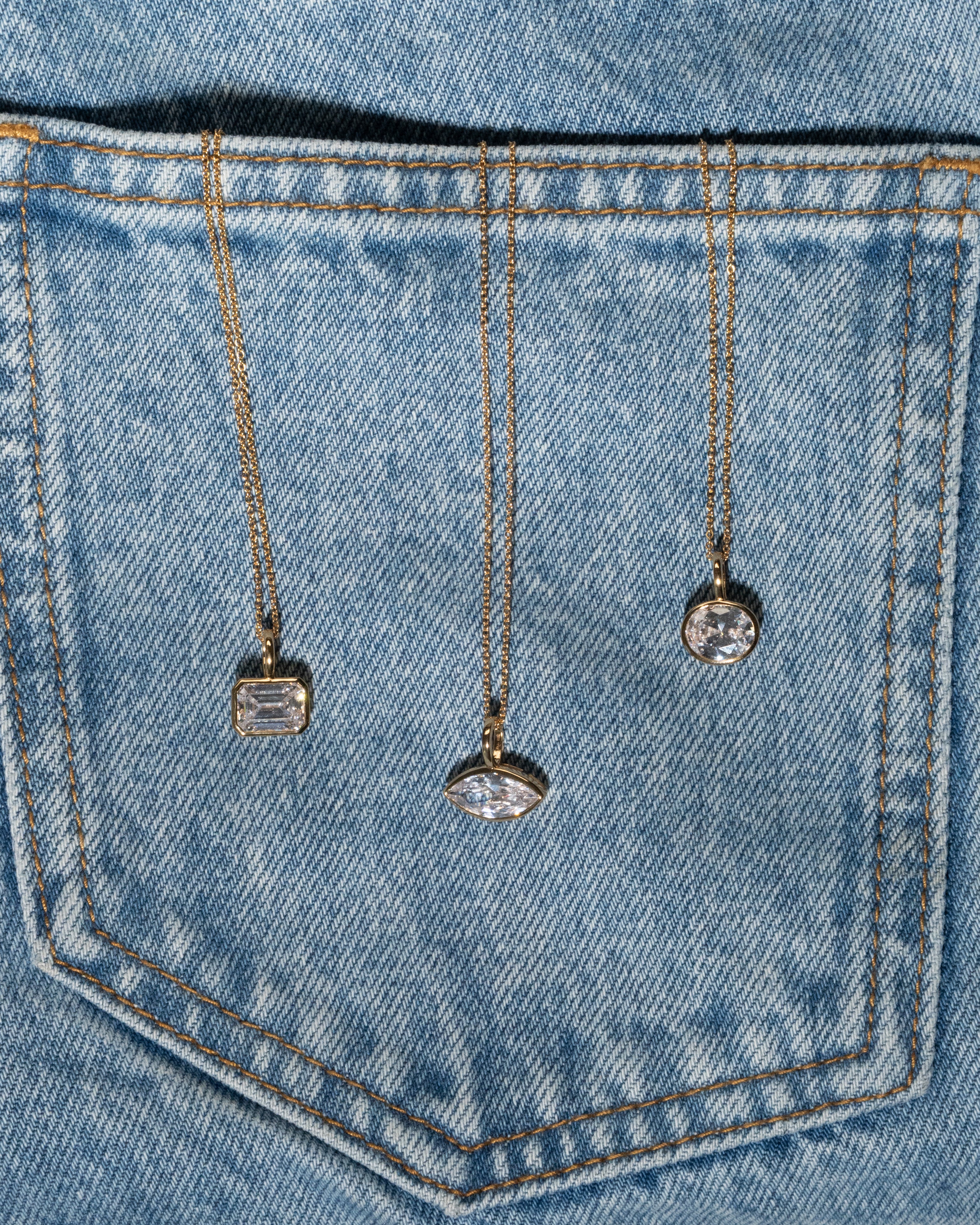 Emerald Bezel Necklace - Image 2
