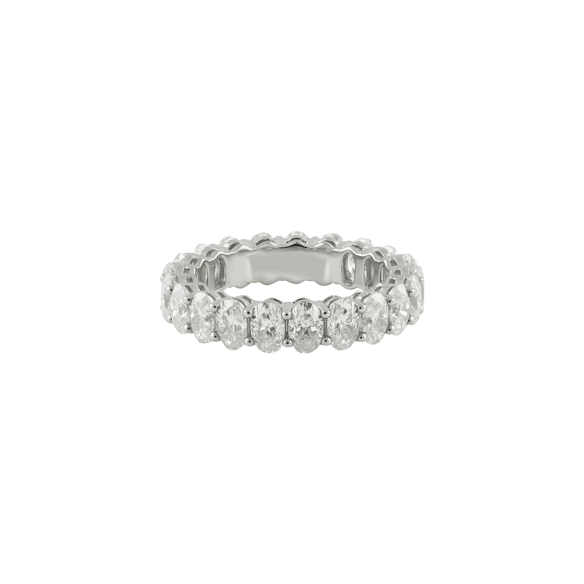 Oval Crown Moissanite Ring | Platinum