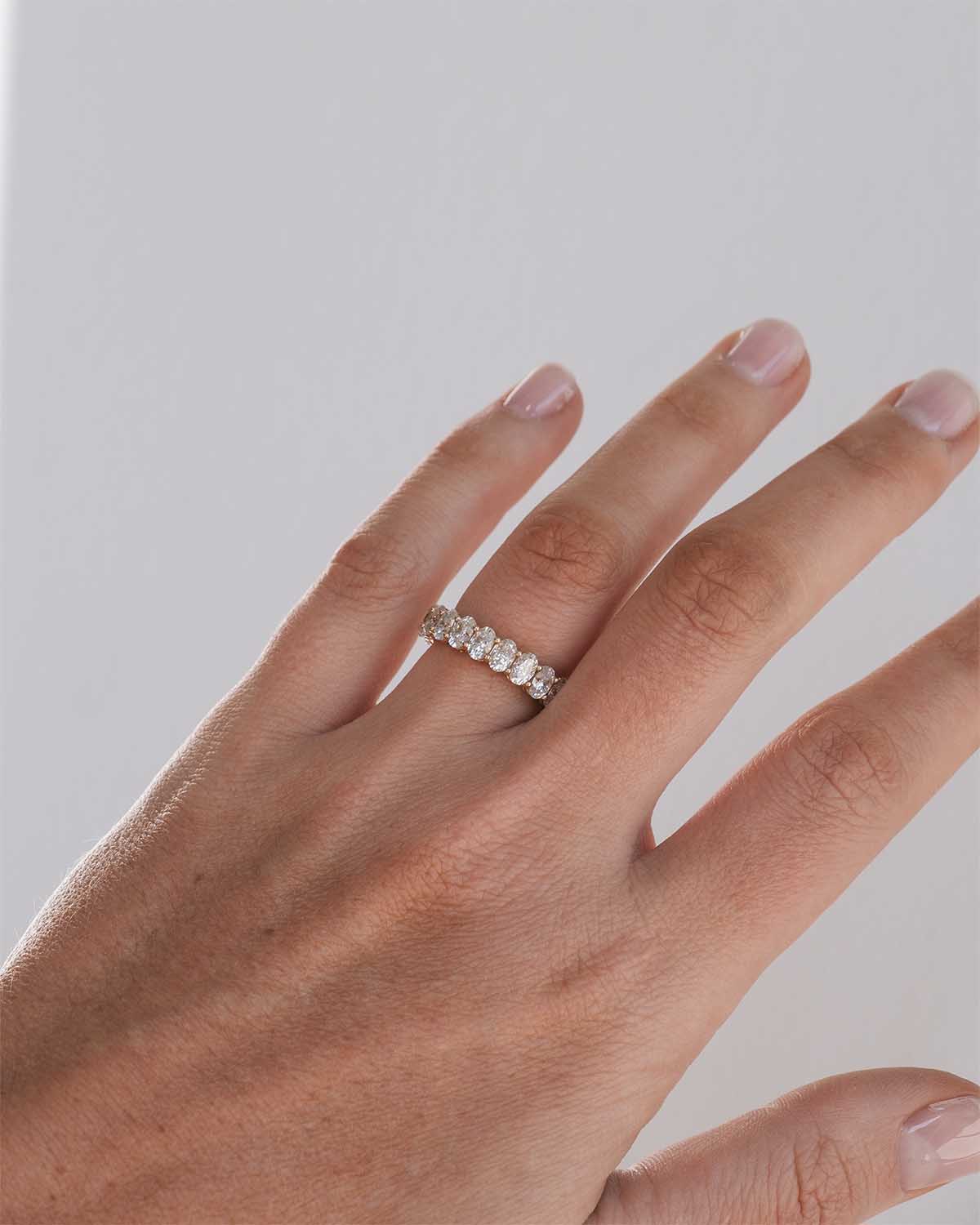 Oval Crown Moissanite Ring | Platinum - Image 4