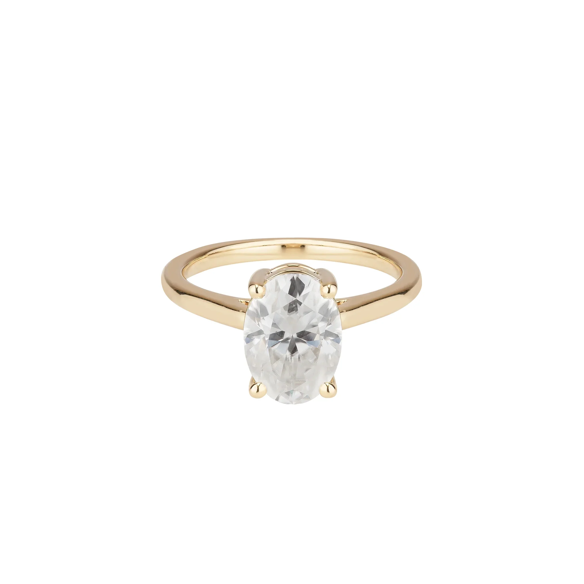 Oval Moissanite Ring | 14k Solid Gold