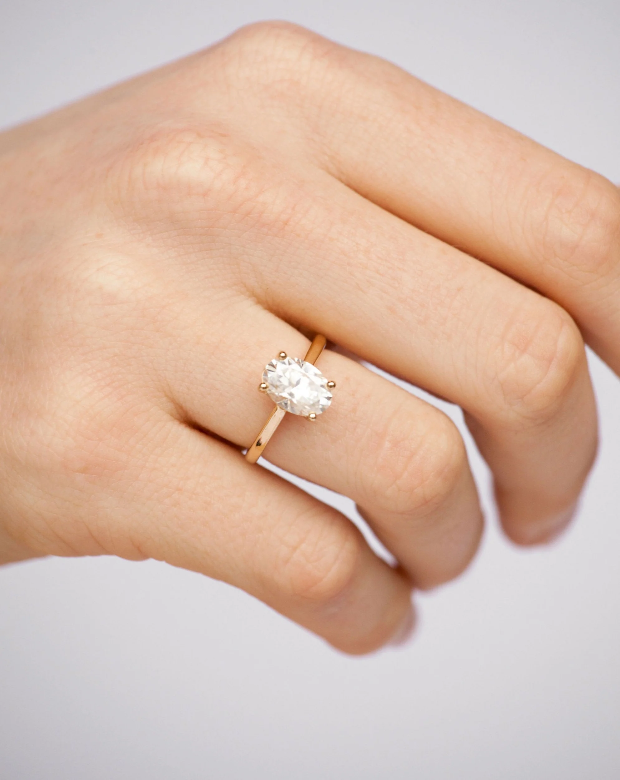 Oval Moissanite Ring | 14k Solid Gold - Image 2