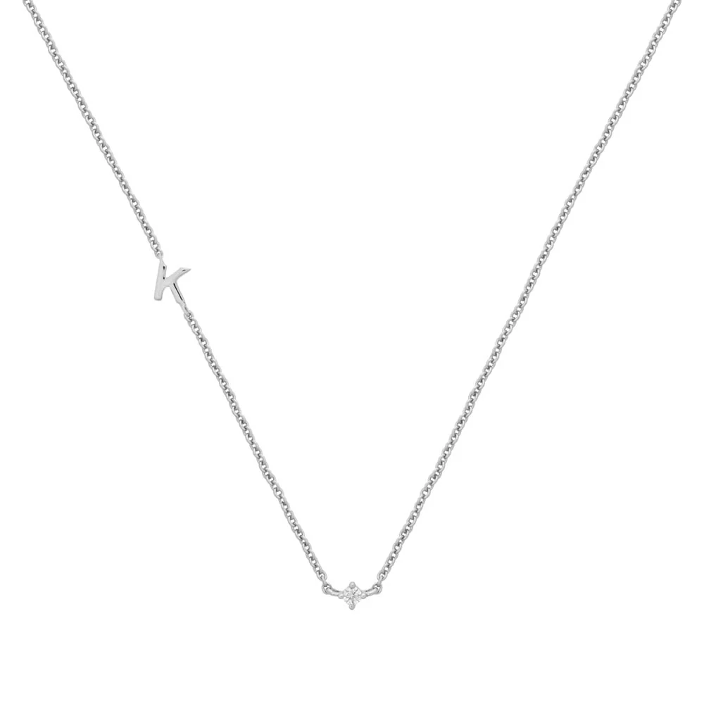 Petite Initial Necklace Sterling Silver - Image 17