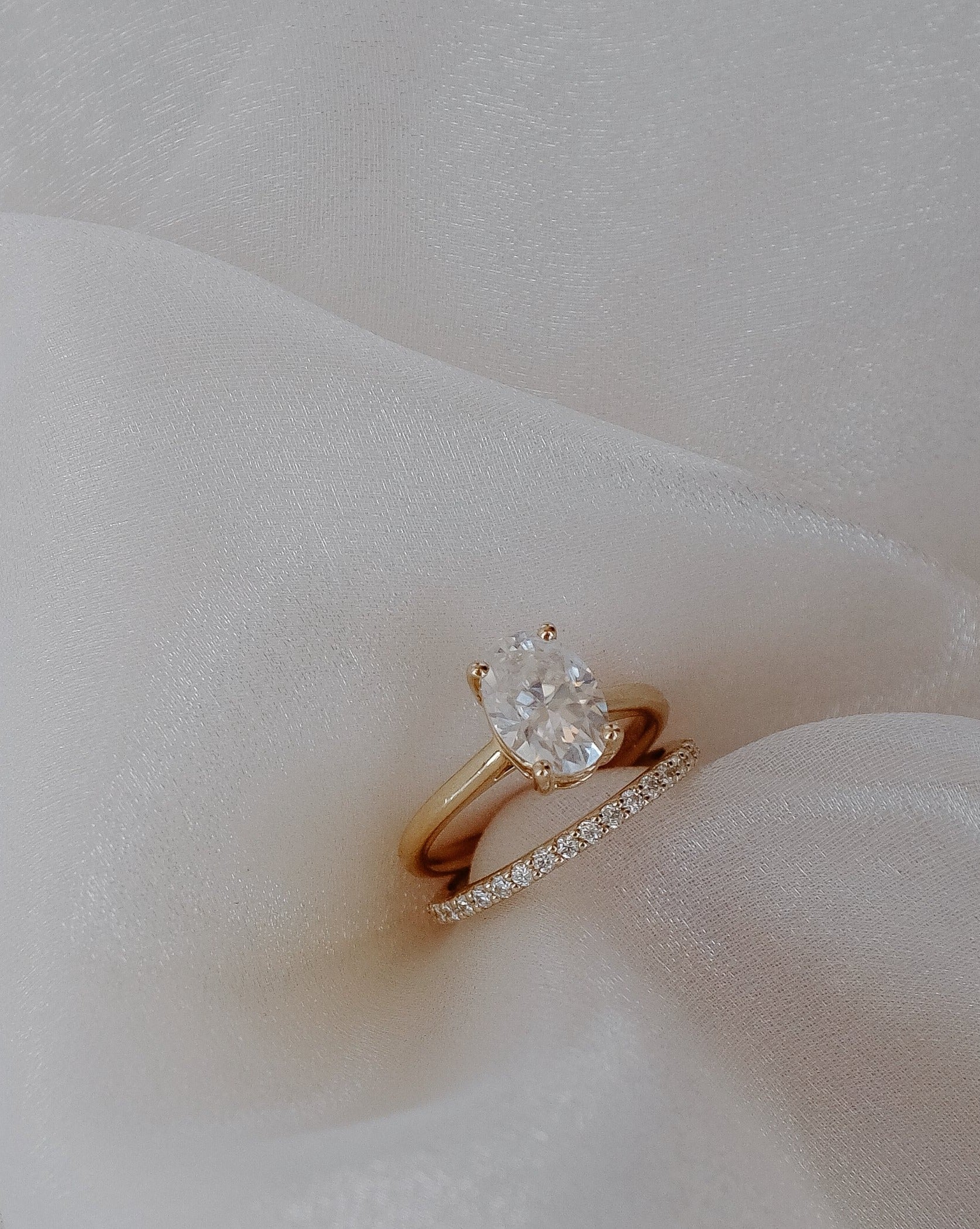 Pavé Moissanite Ring Band | 14k Solid Gold - Image 5