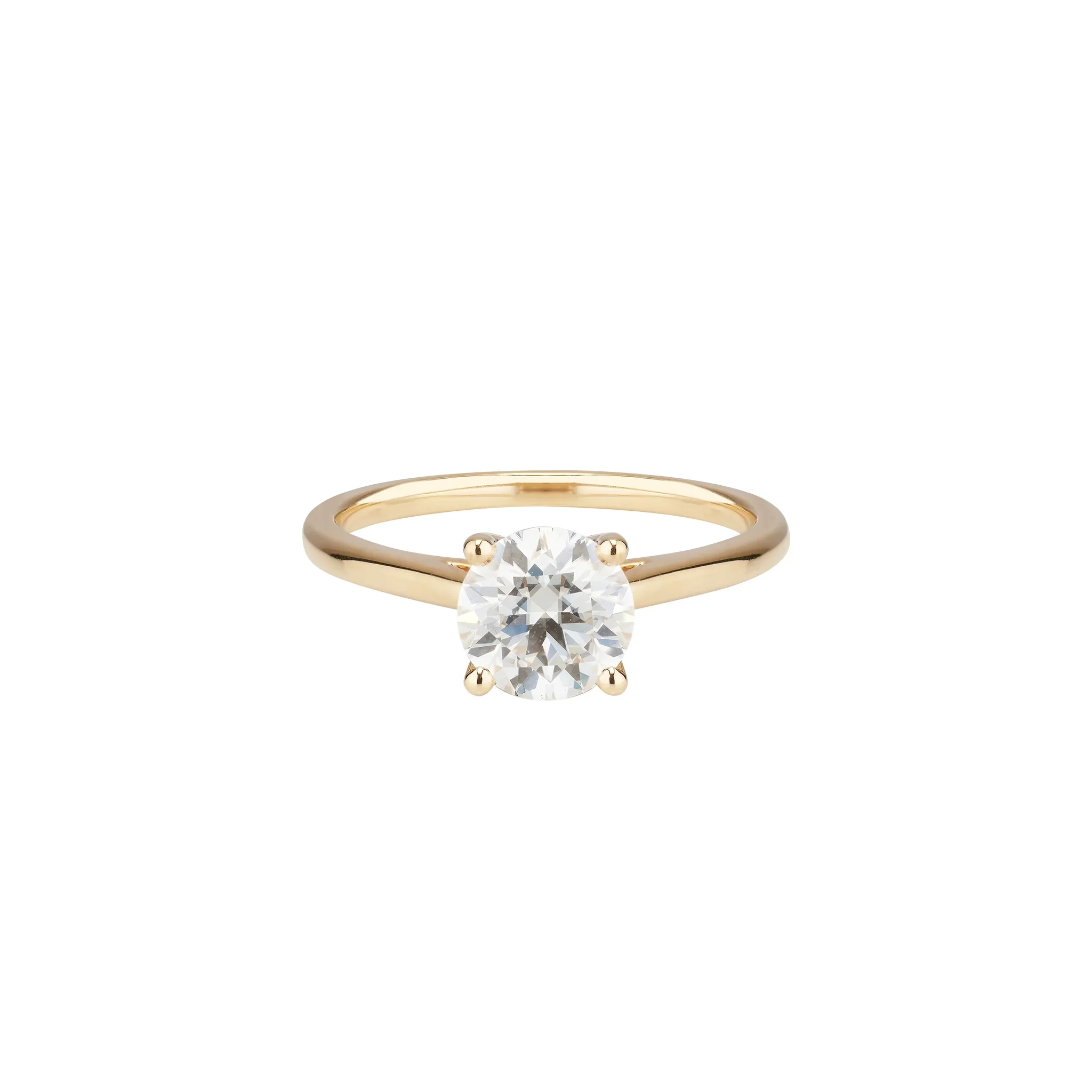 Round Moissanite Ring | 14k Solid Gold
