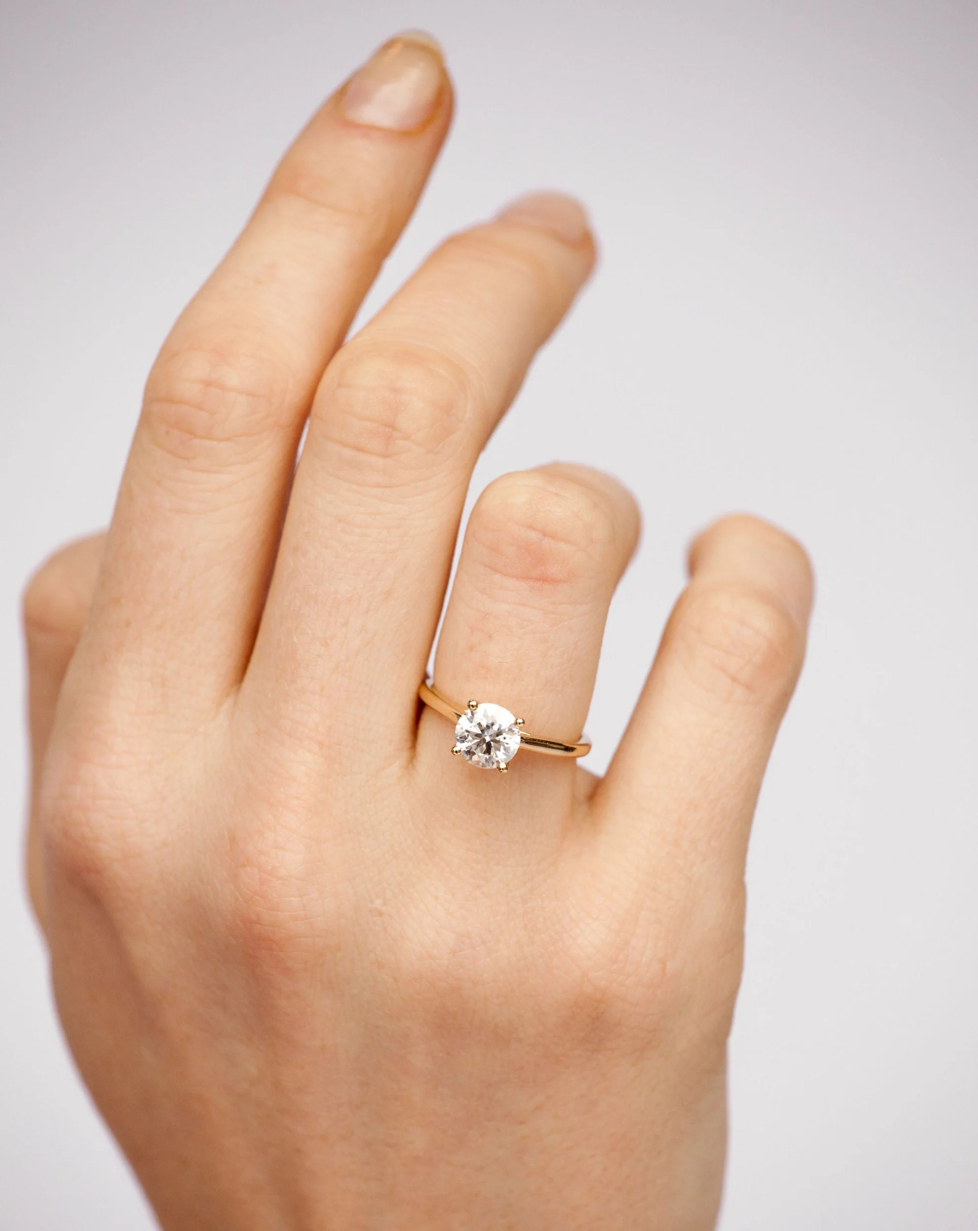 Round Moissanite Ring | 14k Solid Gold - Image 2