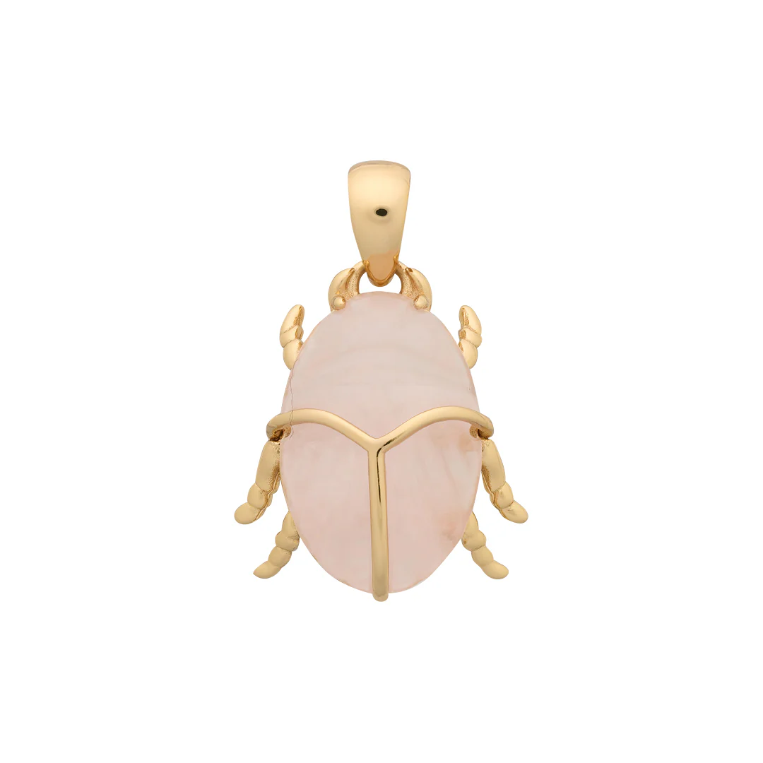 SYMBOLISM Rose Quartz Scarab Pendant