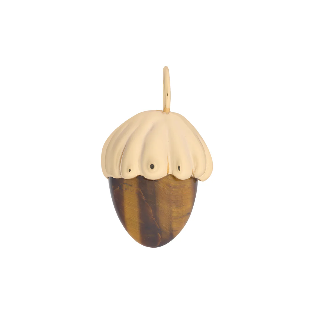 SYMBOLISM Tigers Eye Acorn Pendant